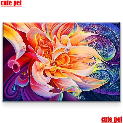 Cute pet DIY Diamond Painting Fantasy flower Embroidery Full Square Diamond Cross Stitch Rhinestone Mosaic Painting Gift Deco