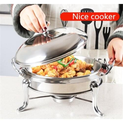Thickened stainless steel alcohol pot dry pot small hotpot restaurant Pot son hotel commercial household shabu fry pot hot pot