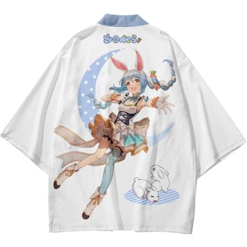 New 2021 Japan Girl Lovely Kawaii Cartoon Anime Beach Japanese Style Kimono Streetwear Men Women Cardigan Haori Yukata Top Robe