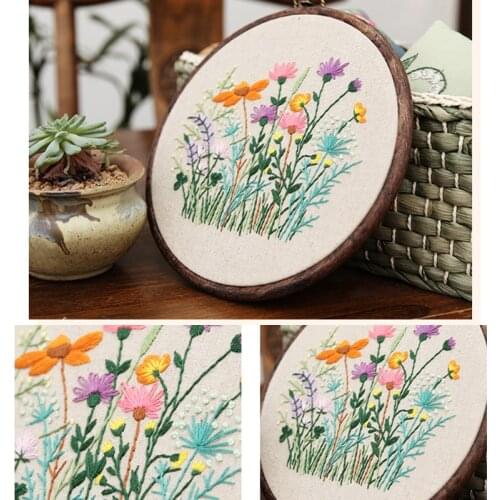 Plant Collections Handcraft Embroidery Needlework Kits DIY Retro Cross Stitch Materials Package Embroidered Flowers Accessories