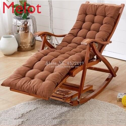 Lazy Casual Wood Old Man Happy Chair Bamboo Rocking Chair Home Balcony Rocking Chair Recliner Adult Lunch Break Siesta