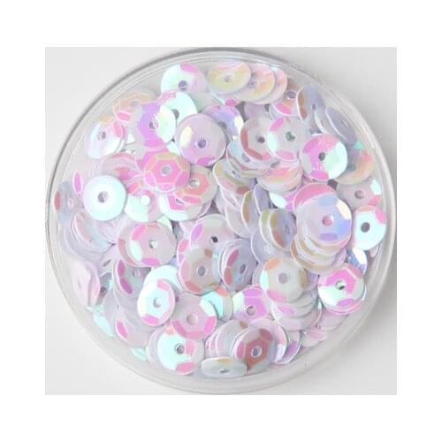 750pcs/lot 10mm Cup Sequin PVC Round Paillettes Garment Sewing Craft Kids DIY Accessory White AB