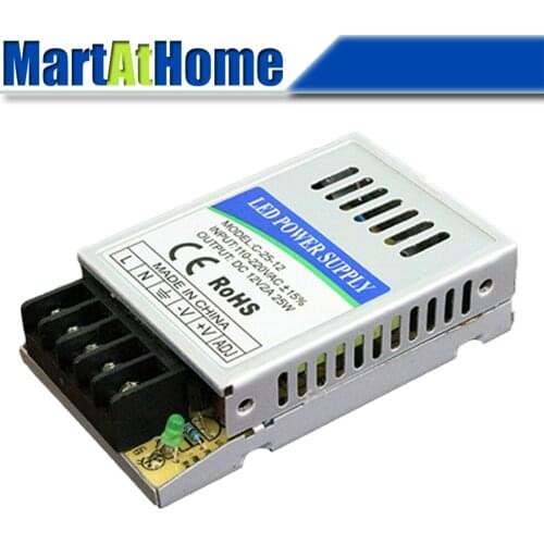 Small 25W 12V 2.1A DC Voltage Regulator Switching Power Supply input AC 110~220V for Stepper Motor, LED Light, Monitoring