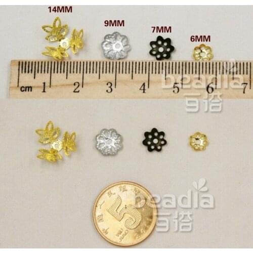 6mm 7mm 9mm 3g/lot (Rhodium/Gold/Bronze) Metal Bead Caps Jewelry Findings Components for DIY fashion charms bracelet necklace