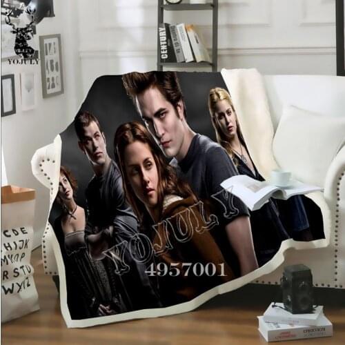 Movie Twilight 3D Print Harajuku Fahion Casual Funny Thin Quilt Child Bed Blanket Bedspread Chair Bedding Home Plush Soft Quilt