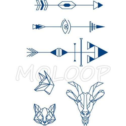 Juice Tattoo Sticker Arrow Eye Wolf Triangle Waterproof Temporary Makeup Fake Tattoos for Woman Men Art Lasting To 5 -15 Days