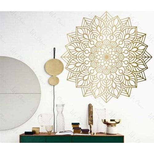 Mandala Flower Wall Stickers Boho Style Yoga Art Boho Mandala Flower Stickers Living Room Bedroom Wallpaper Vinyl Stickers