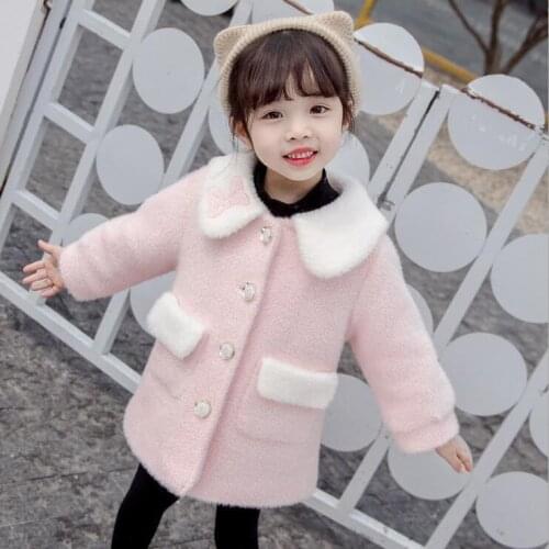 2020 new baby girl winter fake fur coat fashion girls kids Cashmere children clothes outfit