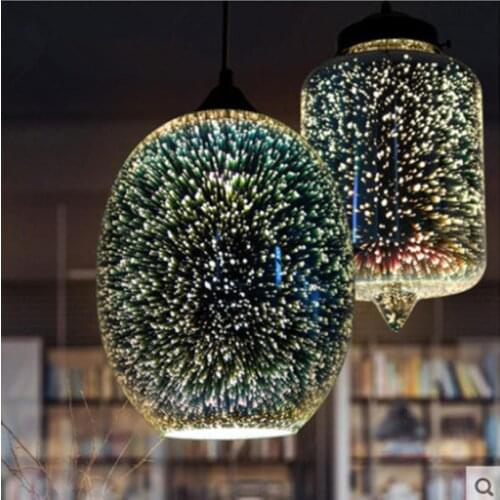 New 3D Restaurant Pendant light Creative Stained Glass For Bar Lamp Hair Salon Clothing Store Lighting Cafe Bar Table Lights