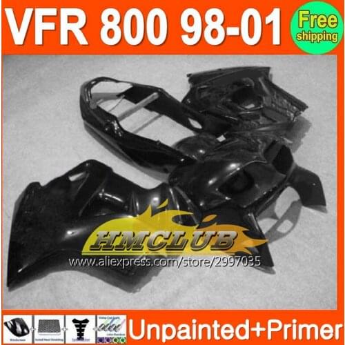 Bodys Unpainted+Primer Fairing For HONDA VFR800 interceptor 98-01 VFR 800 VFR-800 98 99 00 01 1998 1999 2000 2001 Fairings