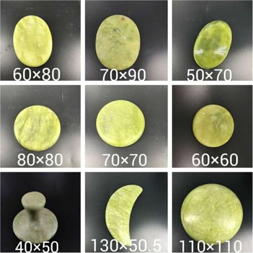 Olive Jade 8*8 SPA 6*8 Energy Stone Natural Body Massage Essential Oil Volcanic Hot Stone Glaze scraping, back, neck, limbs
