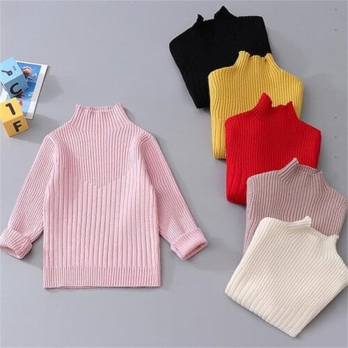 2-12Y Baby Kids Turtleneck Sweater for Girls Boys Clothing 2021 New Childrens Soft Wool Knitted Sweaters Pullover