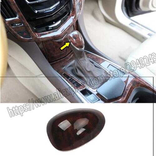 ABS Wood Grain Console Gear Shift Knob Cover Trim 1pcs For Cadillac SRX 2013-15
