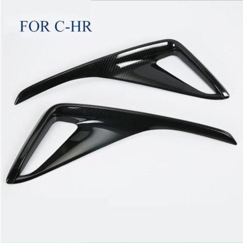 FIT For Toyota C-HR CHR 2017 2018 Car Rear Fog Lights Covers Tail Fog Lamps ABS CARBON Stickers Frame Exterior Auto Accessories