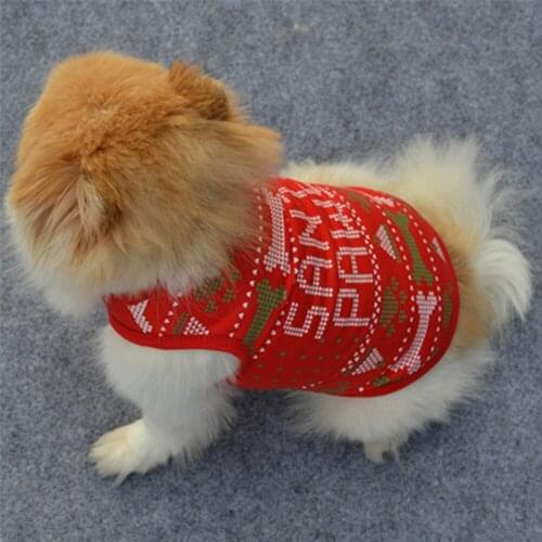 Merry Christmas Dog Clothes Creative Pattern Printed Cotton Shirts Puppy Cat Pullover Dogs Winter Warm Pet Cloth