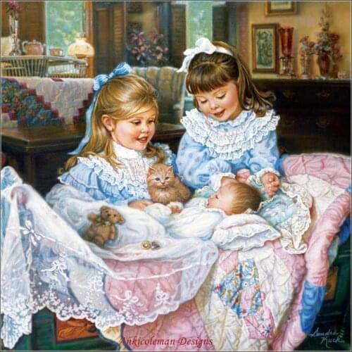 Needlework for embroidery DIY French DMC High Quality - Counted Cross Stitch Kits 14 ct Oil painting - Small Caregivers