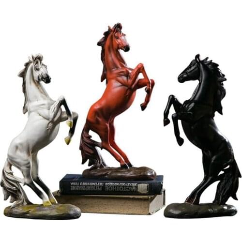 HORSE RESIN STATUE NORDIC HOME DECORATION RESIN SCULPTURE MODERN ART HORSE FIGURINE HOME DECOR STATUETTE BEELDEN DECORATIE