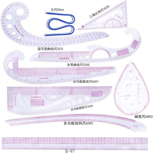 Clothing Proofing Making Version Cutting Ruler Sleeve Ruler Yardstick Curve Ruler Triangle Ruler Patchwork Ruler Combination