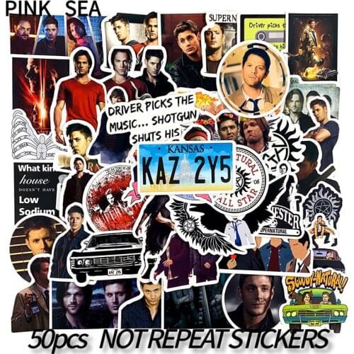 10/30/50Pcs/Set American Famous TV Series Supernatural Waterproof Sticker For Refrigerator Luggage Guitar Motorcycle Skateboards