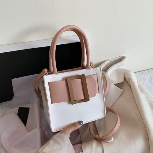 FANTASY 2020 Newest Fashion Design Stitching Color PU Leather Handbags For Women 2 Color Shoulder Crossbody Bag Lady Luxury Flap