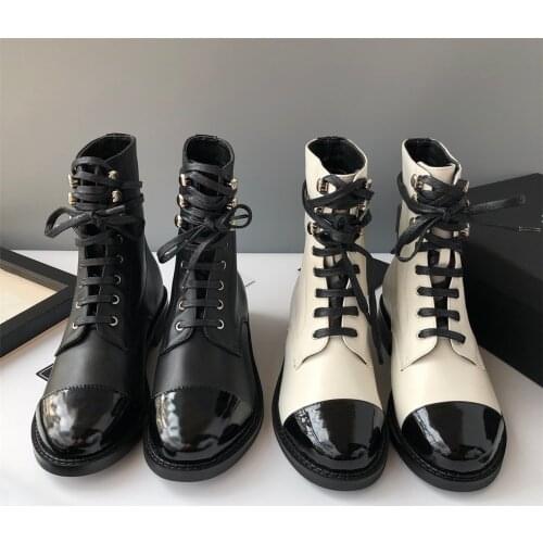 Womens Shoes New Fashion Short Boots For Women Genuine Leather Lace Up Boots Luxury Brand Casual Boots Winter Ankle Boots