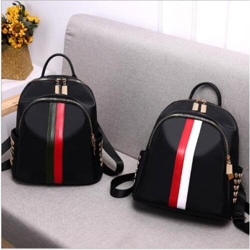 Women Business Casual USB Preppy Soft Black Nylon Female Shoulder girls Backpack Fitness Outdoor Traveling City walking Bag