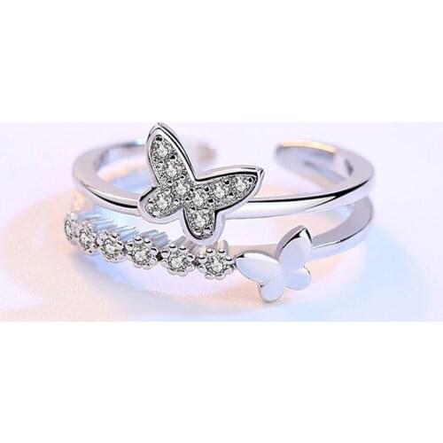 VENTFILLE 925 Sterling Silver Open ring female ginkgo leaf ring Japanese and Korean literature Jewelry for Women