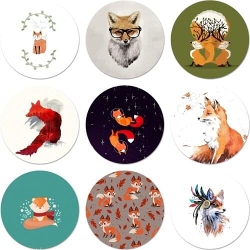 58mm Mr Fox with Glasses Icons Pins Badge Decoration Brooches Metal Badges For Backpack Decoration