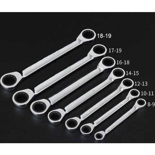 1PCS Double-headed Wrench Set Metal Ratcheting Socket Spanners Auto Repair Hand Tools