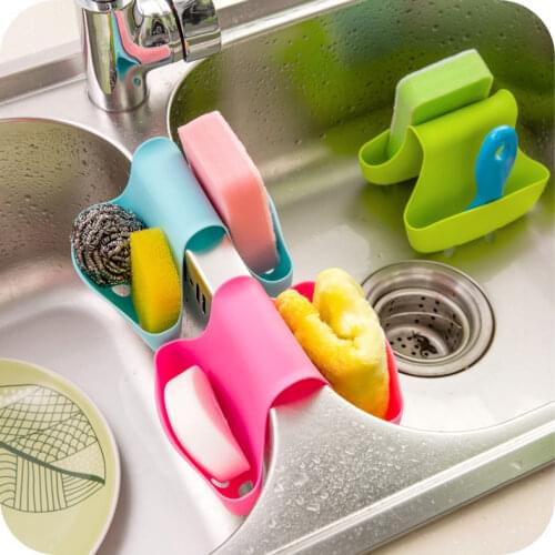 1pcs Kitchen Sink Sponge Storage Drain Bag Vest Type Dual-use Debris Drain Basket Rack