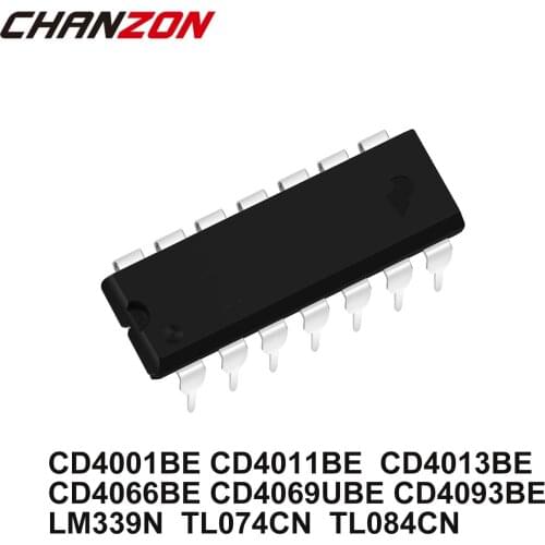 10PCS CD4001BE CD4011BE CD4013BE CD4066BE CD4069UBE CD4093BE LM339N TL074CN TL084CN TC4011BP HEF4093 DIP DIP14 IC New Original