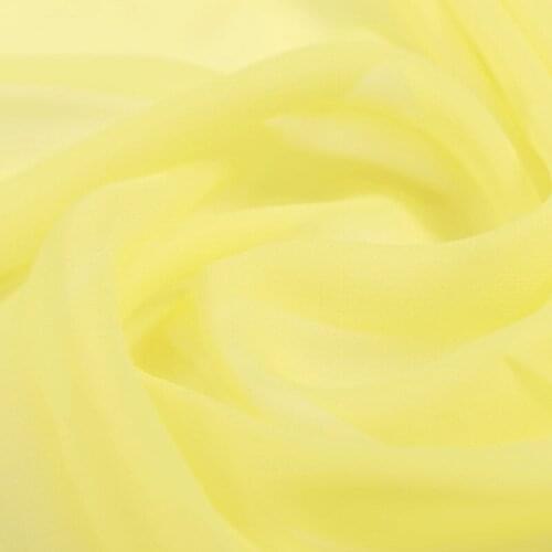 100% pure silk georgette 8mm 114cm 45"width light yellow color mulberry silk fabric for dress, shirt NO.64