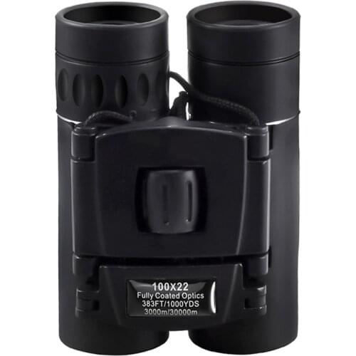 100X22 Powerful HD Binoculars Long Range Folding Mini Telescope Low Light BAK4 Optics for Camping
