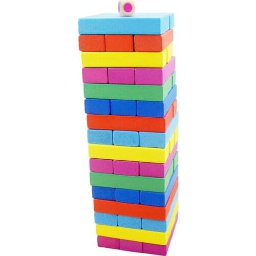 48 pieces of color adult casual toys stacked Family Game Child Gift Wooden Toys Educational Preschool Toys