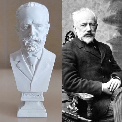 7cm Musician Tchaikovsky Mini Resin Plaster Head Portrait European Character Desktop Decoration Ornament Art Sketch Decor