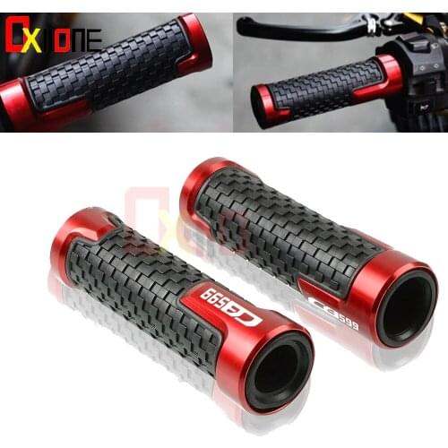 For 7/8"Motorcycle Aluminum Accessories Rubber Handle bar Universal Handlebar Grips CNC 22MM For Honda CB599 C B 599 1998-2006