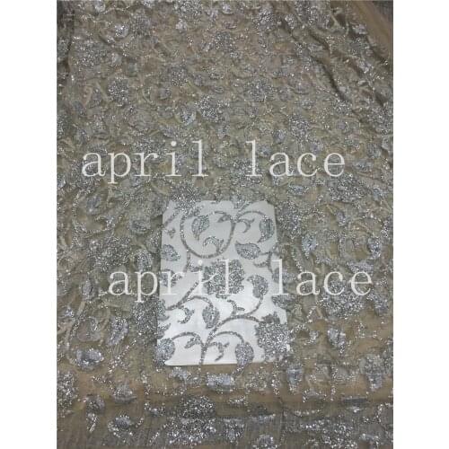 Ap2039 # 5 yards silver glitter gold mesh romantic hand print glued glitter net tulle mesh sugar lace fabric for sawing dress