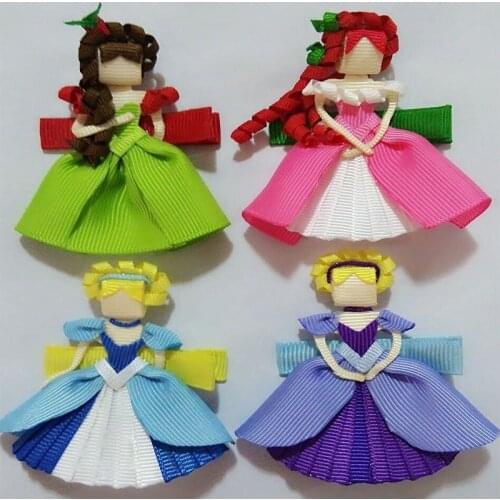Free Shipping 20pcs princess Hair Accessories Boutique Hair Bows Girl Ribbon Sculpture Hair Bow Clips, Barrattes