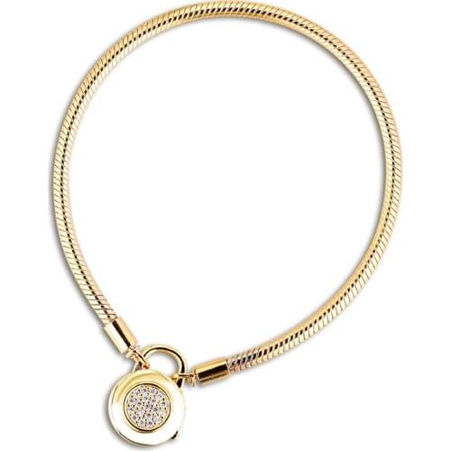 Bracelet For Women Smooth Silver Padlock Chain Bracelets 925 Sterling Silver Jewelry Femme Pulseira Plata de ley Armband