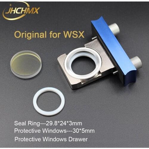 JHCHMX WSX Original Laser Head Parts Seal Ring 29.8*24*3mm Laser Protective Windows/Lens 30*5mm Protective Windows Drawer