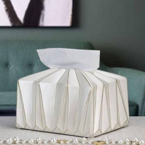 Ceramic Living Room Tissue Boxes Dispenser Case Luxury Home Storage Tissue Box Napkin Dispenser Servilletero Desktop Organizer