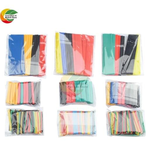 140Pcs 328Pcs 400Pcs 530Pcs Polyolefin Heat Shrink Tube Kits Insulation Cable Mixed Color For Wrap Sleeving Electric Unit Part