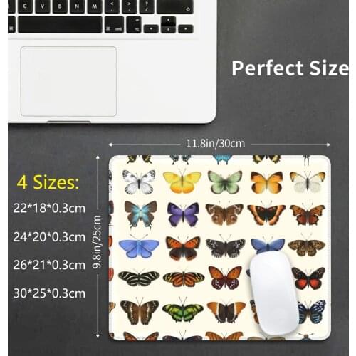 Butterflies Of North America Mouse Pad DIY Print Cushion Science Chart Biology Eleanor Lutz Tabletop Whale