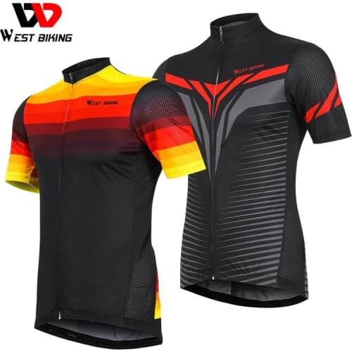 WEST BIKING Summer Cycling Jersey Breathable Team Racing Sport Bike Jersey Ciclismo Breathable Bicycle Clothing Short Sleeve