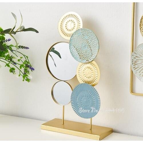Nordic Metal Wall Decoration Iron Mirror Background Wall Decor Bedroom Living Room Decoration Accessories Art