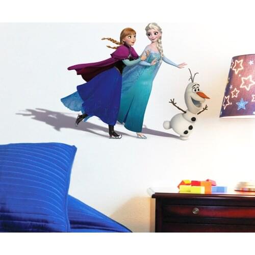Cartoon Elsa Anna Princess Olaf Anime Wall Stickers Kids Room Home Living Room Decoration Mural Cute Art Frozen Movie Poster