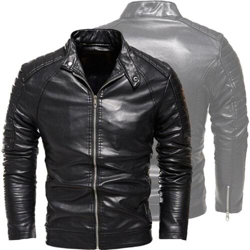 Men Leather Suede Jacket Autumn Casual Motorcycle Leather Jackets Man Outerwear High quality Faux Leather Jacket Zipper Clothing