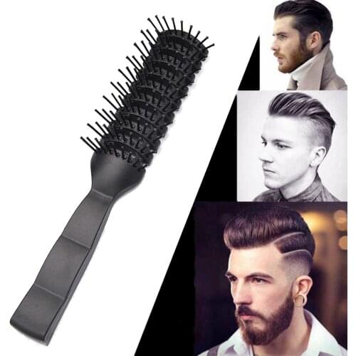 Men Plastic Vent Hair Brush Comb Anti-Static Massage Hair Care Ribs Comb Professional Salon Curl Hair Combs