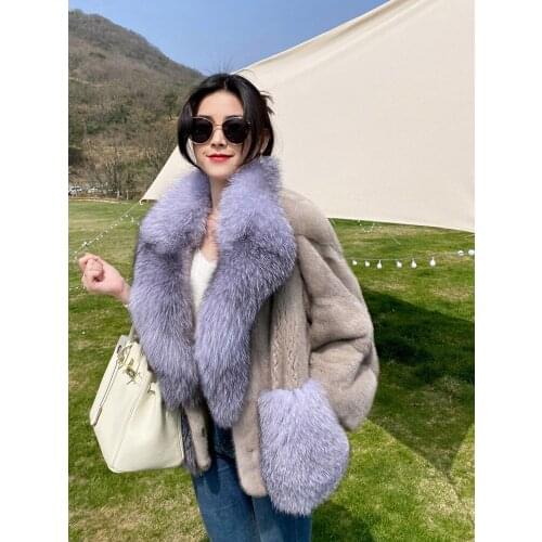 HDHOHR 2021 New Real Fur Coats Women Natural Mink Fur Coats Real Fox fur Warm Winter Short Mink Fur Jackets For Female