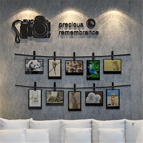 New Arrival SLR camera memories 3D stereoscopic wall stickers Photo wall living room sofa decorated bedroom Acrylic stickers art